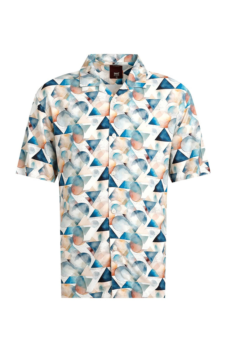 RELAXED FIT VISCOSE DIGITAL PRINTED HALFSLEEVES SHIRT