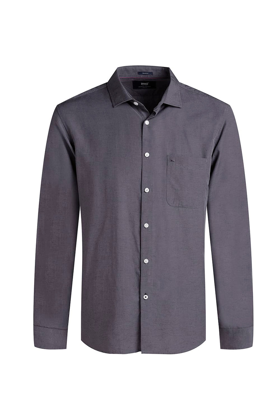 BASICS SLIM FIT BOULEVARD GREY LYOCELL LINEN SHIRT