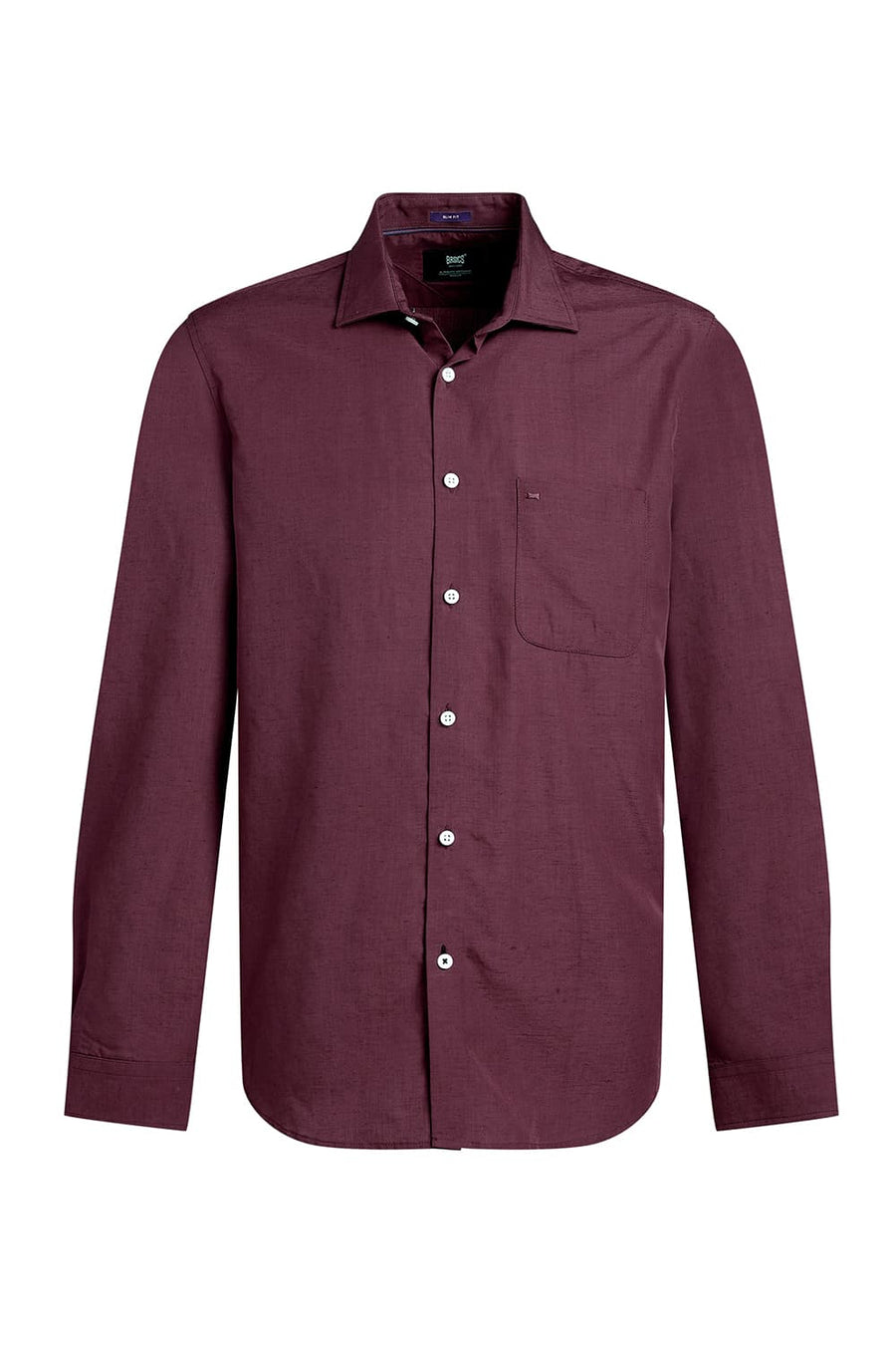 BASICS SLIM FIT FIG WINE LYOCELL LINEN SHIRT