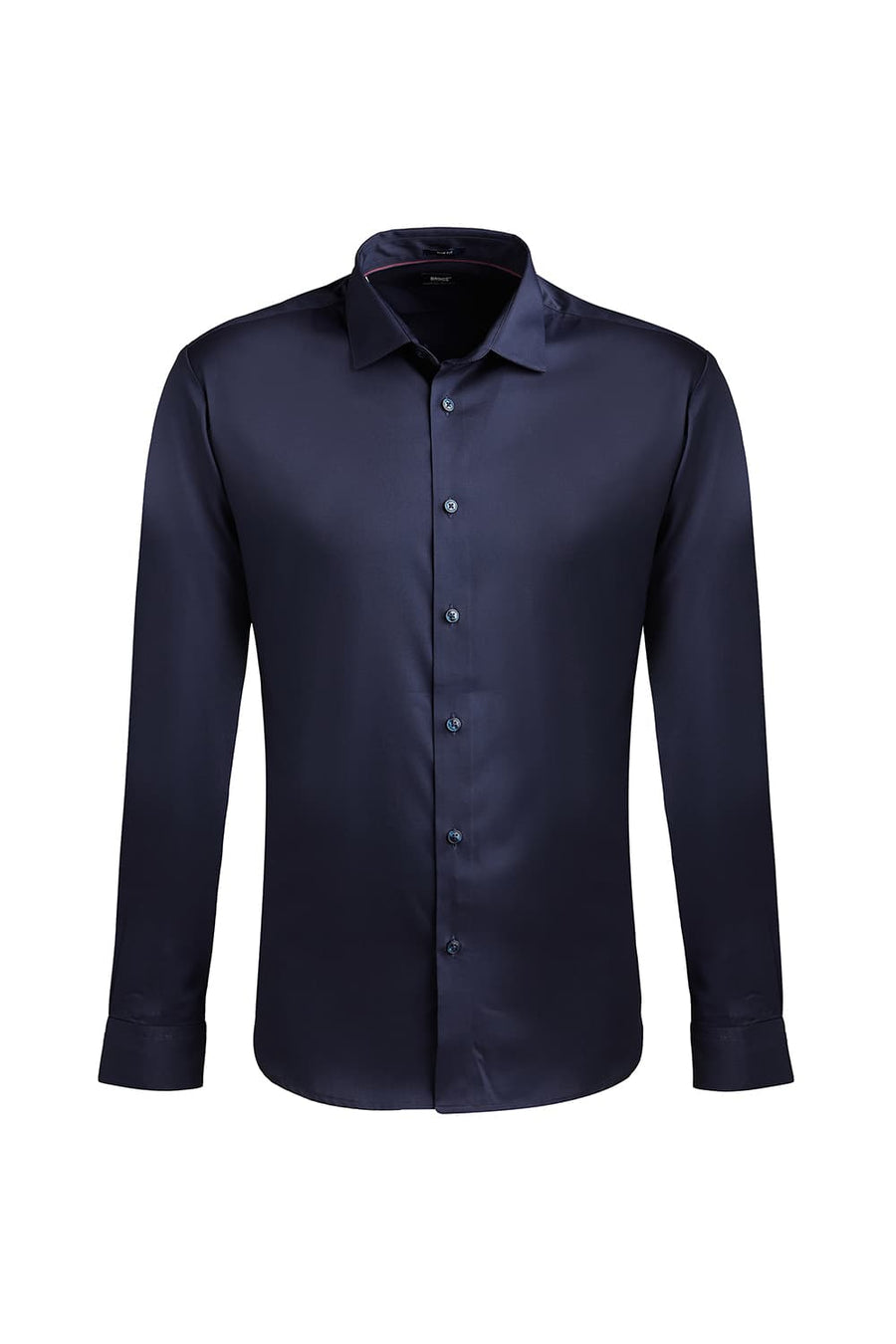 BASICS SLIM FIT NAVY IRIS POLYESTER STRETCH TWILL SHIRT