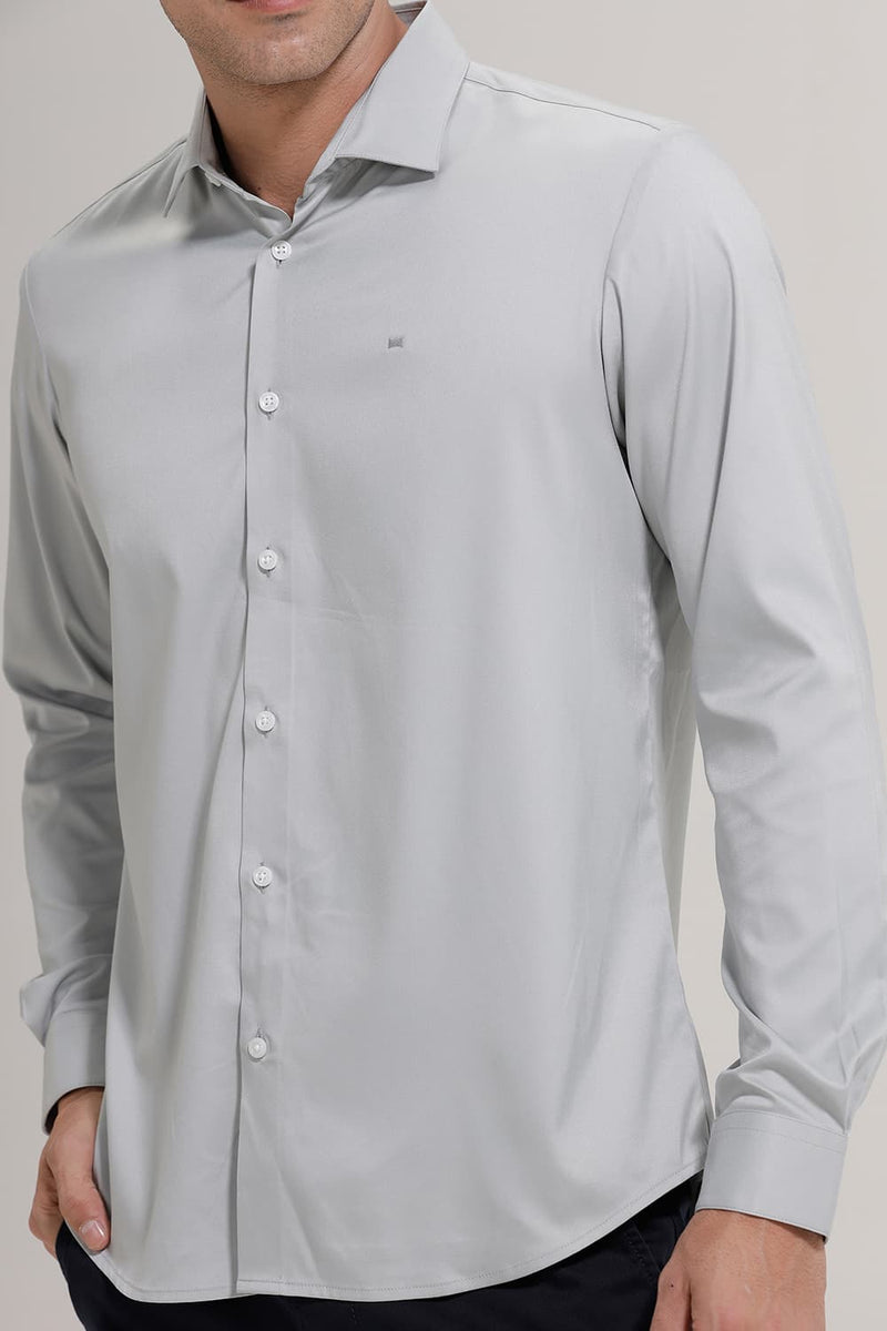 SLIM FIT POLYESTER STRETCH TWILL SHIRT