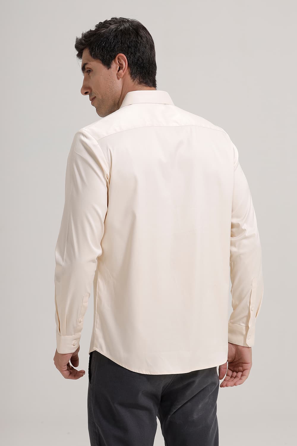 SLIM FIT POLYESTER STRETCH TWILL SHIRT