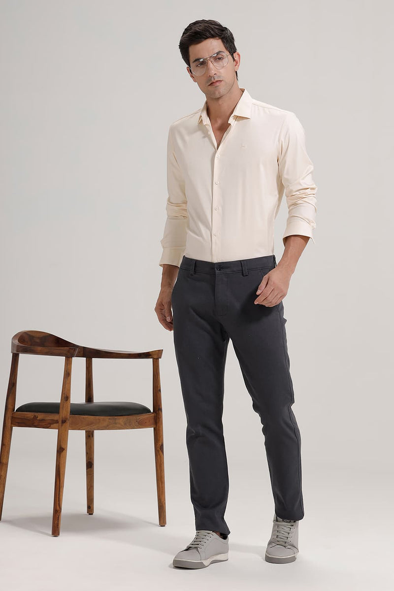 SLIM FIT POLYESTER STRETCH TWILL SHIRT