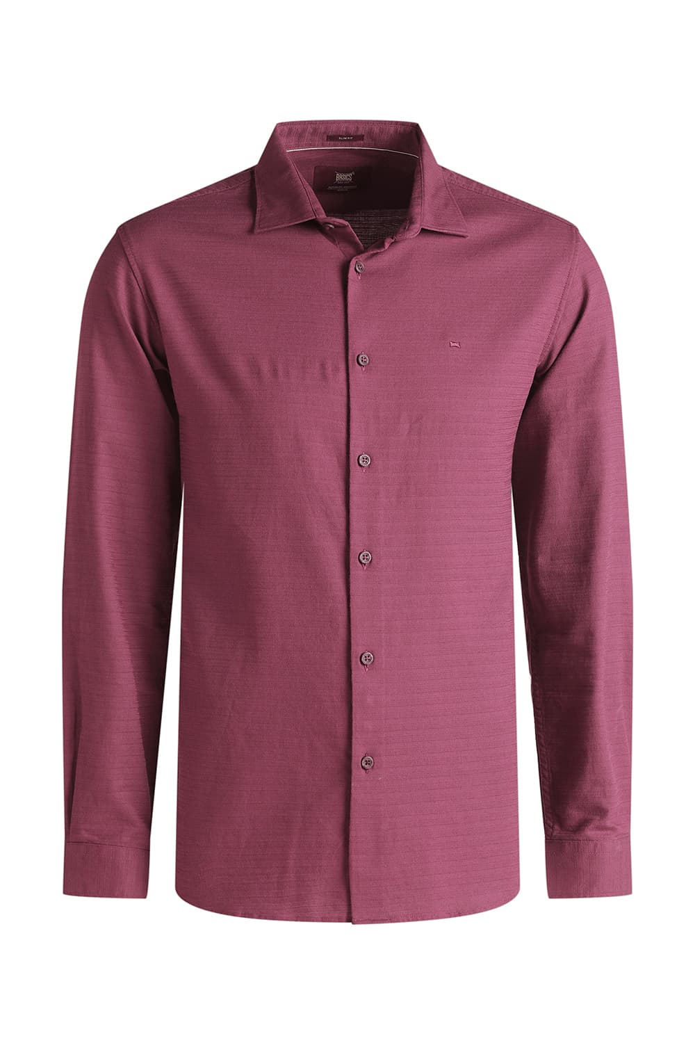 SLIM FIT COTTON DOBBY WEFT STRIPE SHIRT