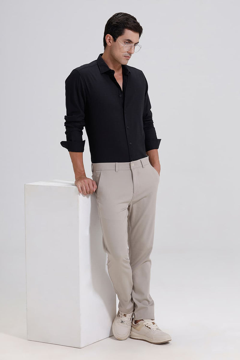 SLIM FIT COTTON DOBBY WEFT STRIPE SHIRT