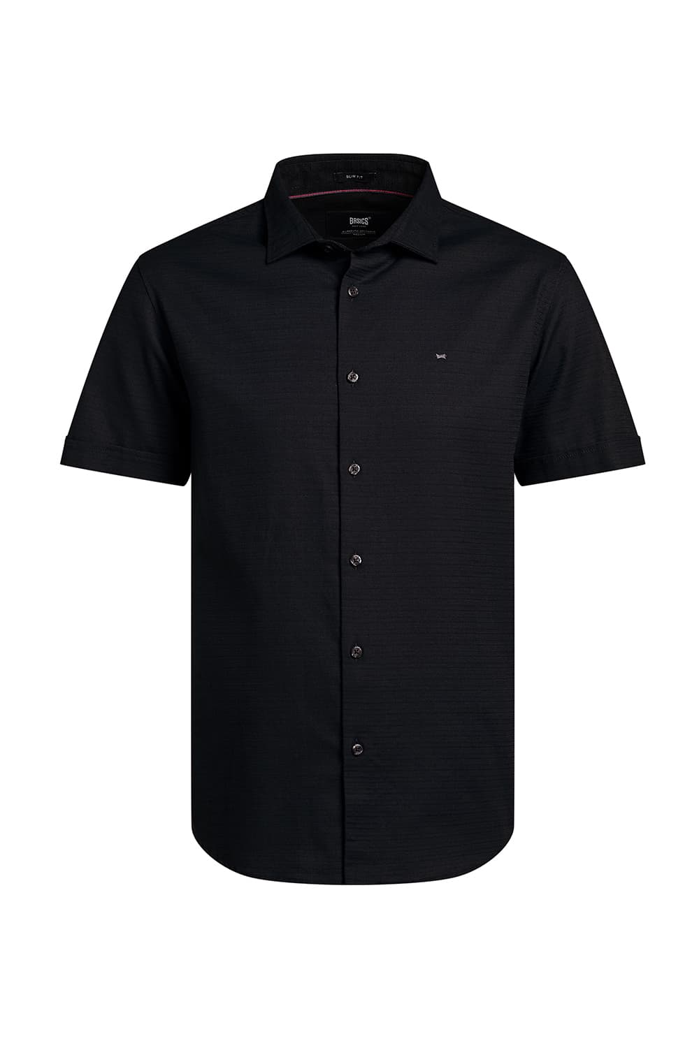 SLIM FIT COTTON DOBBY WEFT STRIPE HALFSLEEVES SHIRT