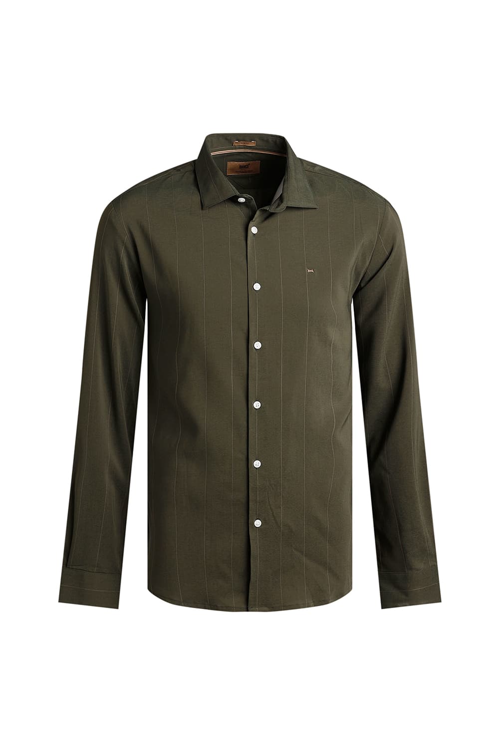 SLIM FIT VISCOSE POLYESTER STRETCH STRIPE SHIRT