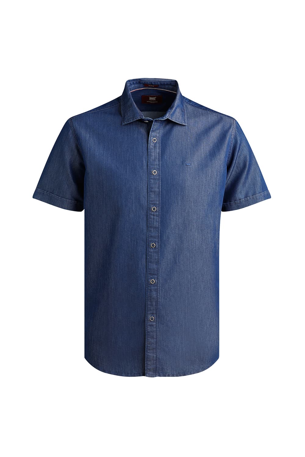 SLIM FIT INDIGO HALFSLEEVES SHIRT