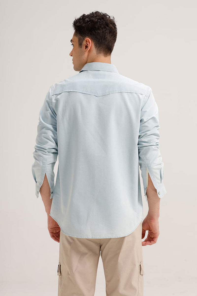 SLIM FIT INDIGO SHIRT