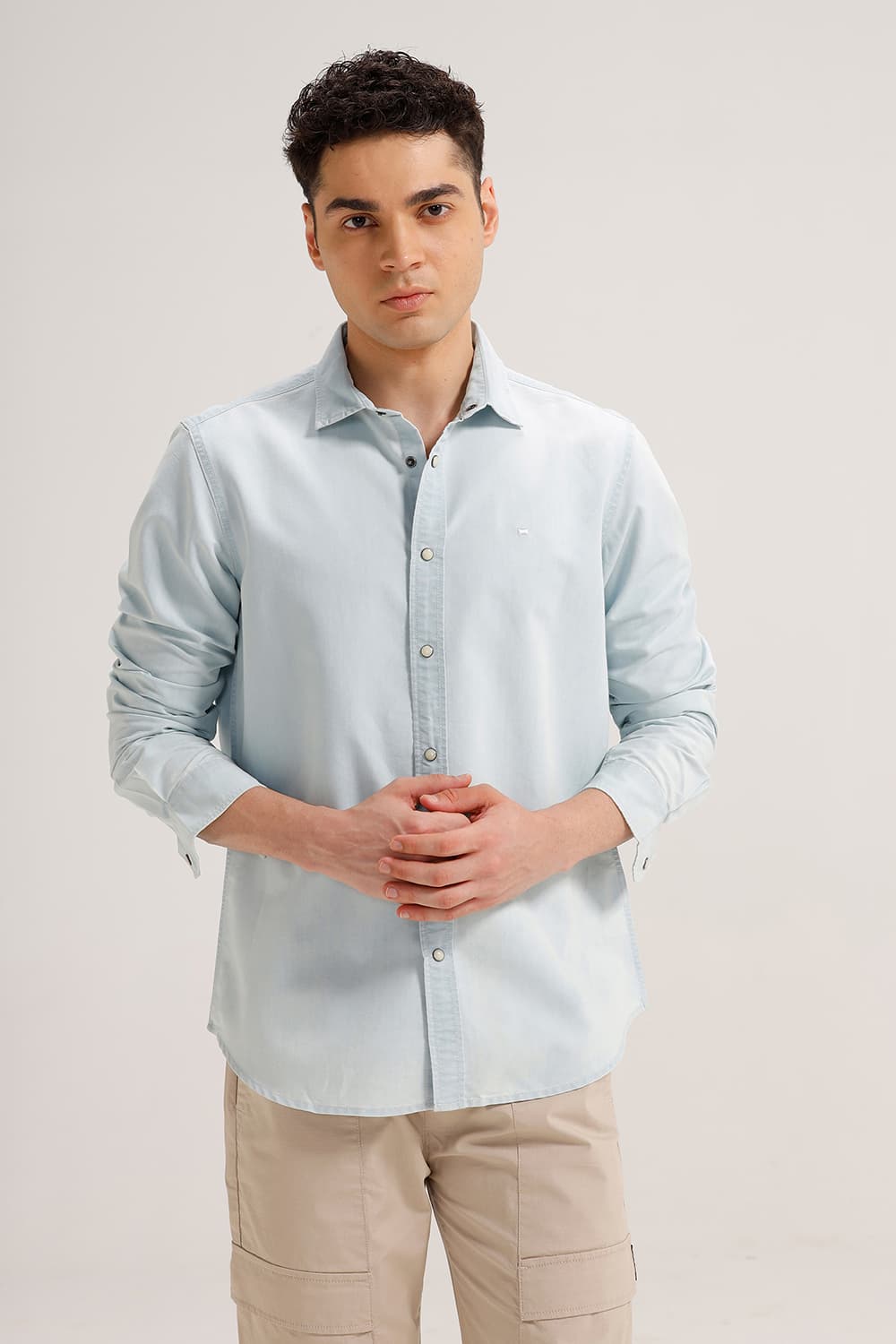 SLIM FIT INDIGO SHIRT