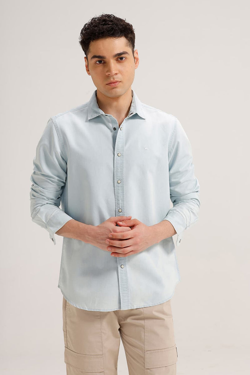 SLIM FIT INDIGO SHIRT