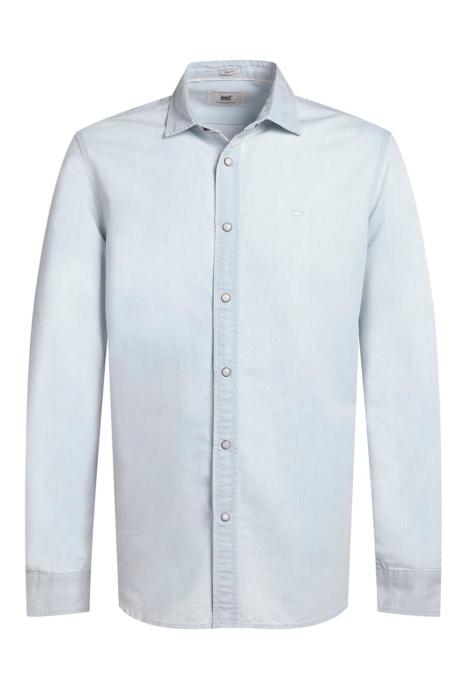 BASICS SLIM FIT STARLIGHT BLUE INDIGO SHIRT