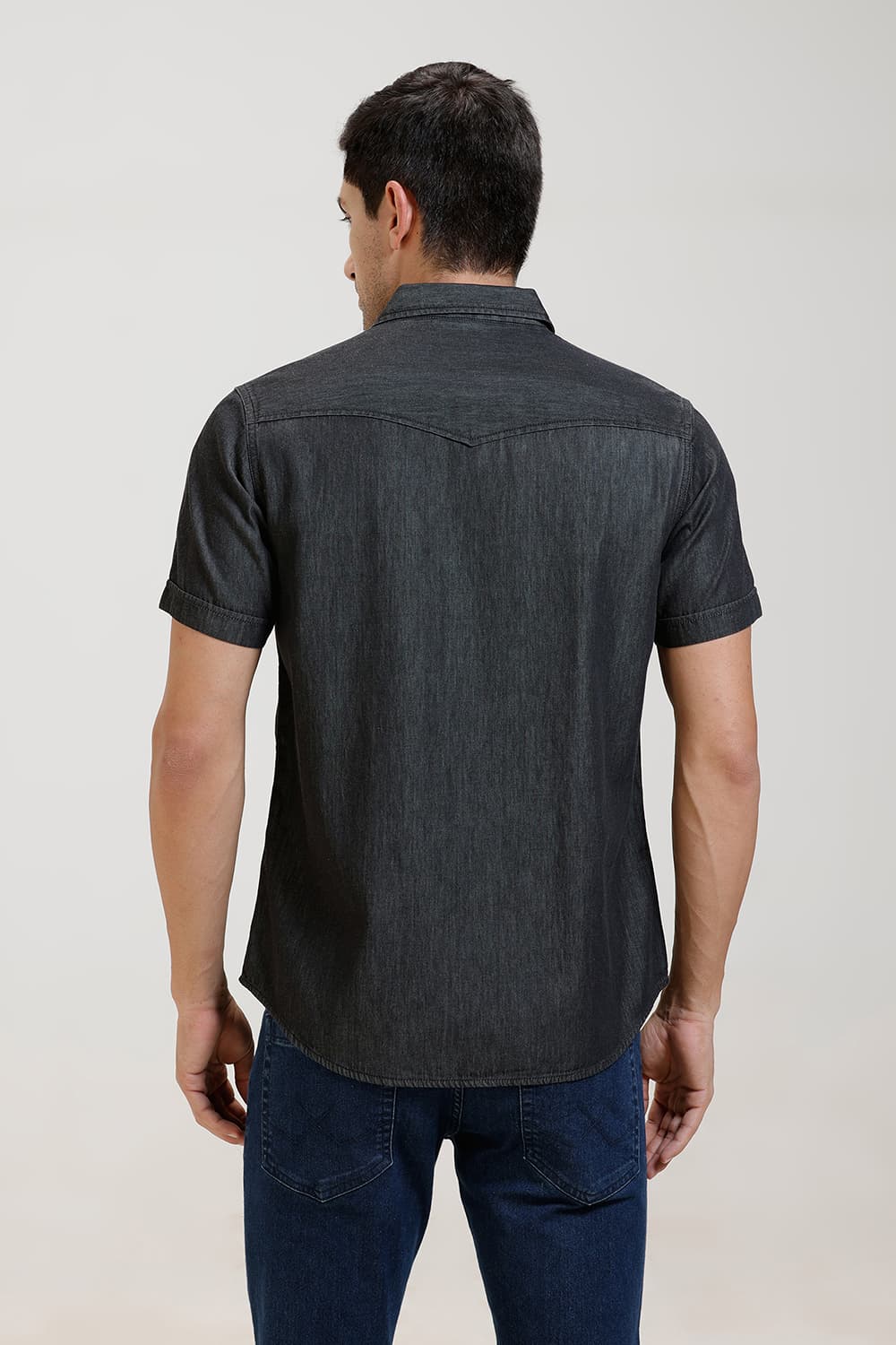 SLIM FIT COTTON SULPHUR HALFSLEEVES SHIRT