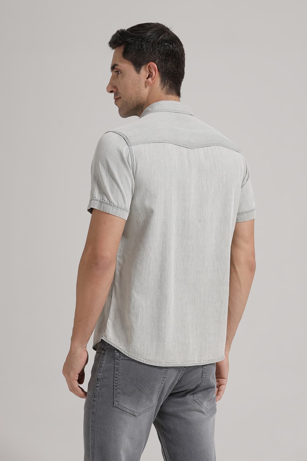 SLIM FIT COTTON SULPHUR HALFSLEEVES SHIRT