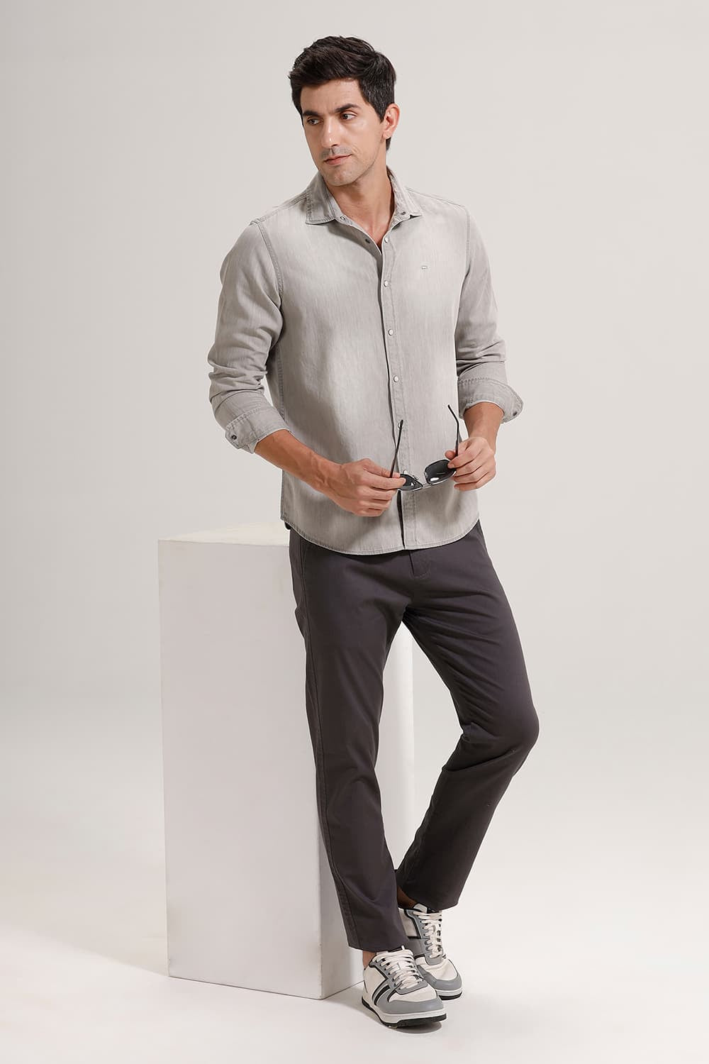 SLIM FIT COTTON SULPHUR SHIRT