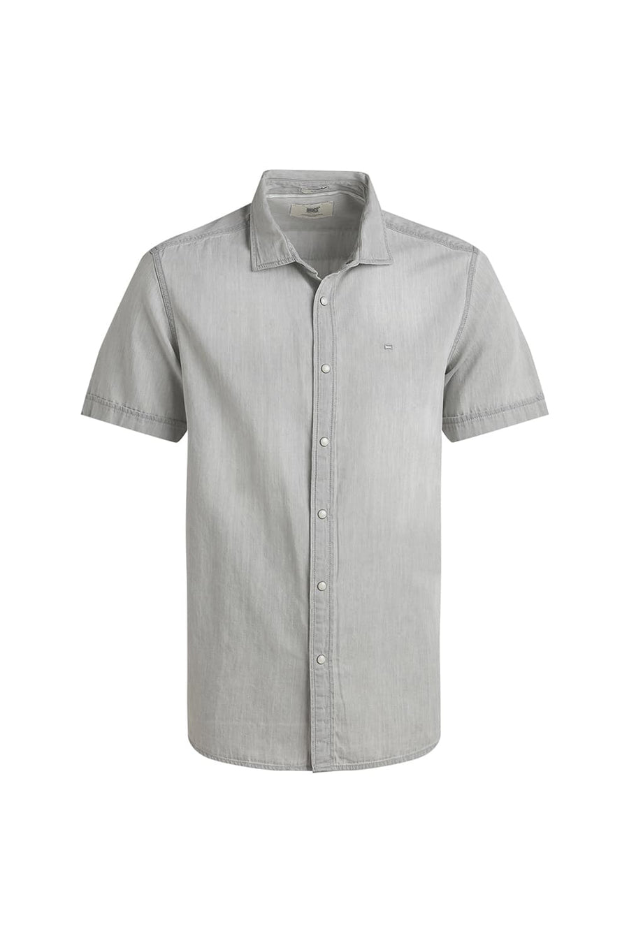 BASICS SLIM FIT CLOUD GREY COTTON SULPHUR HALFSLEEVES SHIRT
