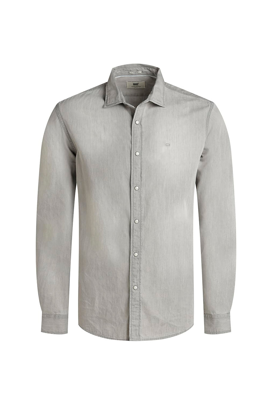 BASICS SLIM FIT CLOUD GREY COTTON SULPHUR SHIRT