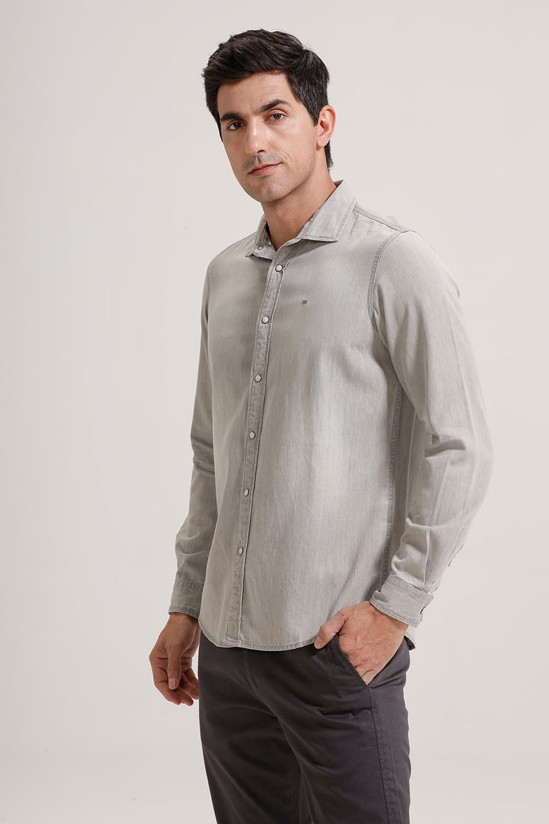 SLIM FIT COTTON SULPHUR SHIRT