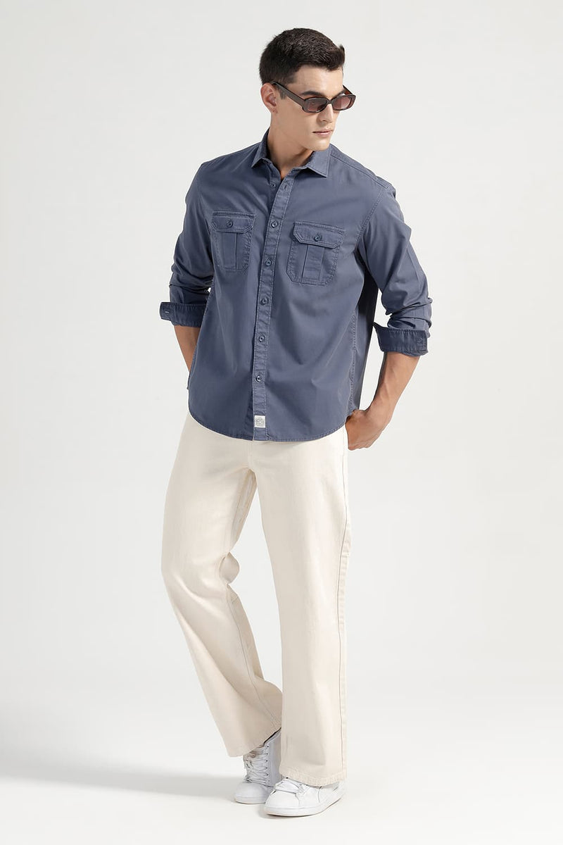 RELAXED FIT COTTON TWILL SHIRT