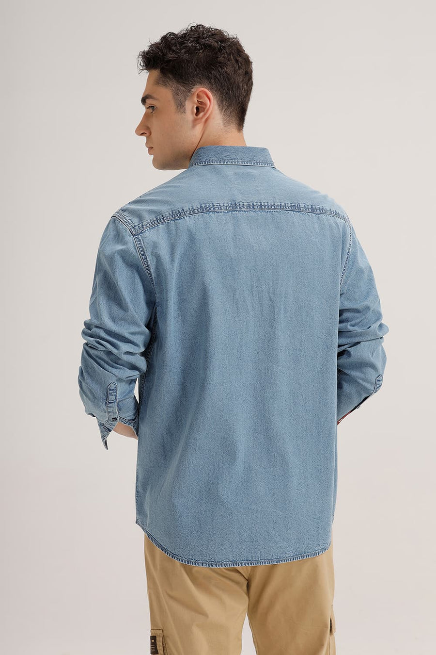 BASICS RELAXED FIT BLUE JASPER INDIGO SHIRT