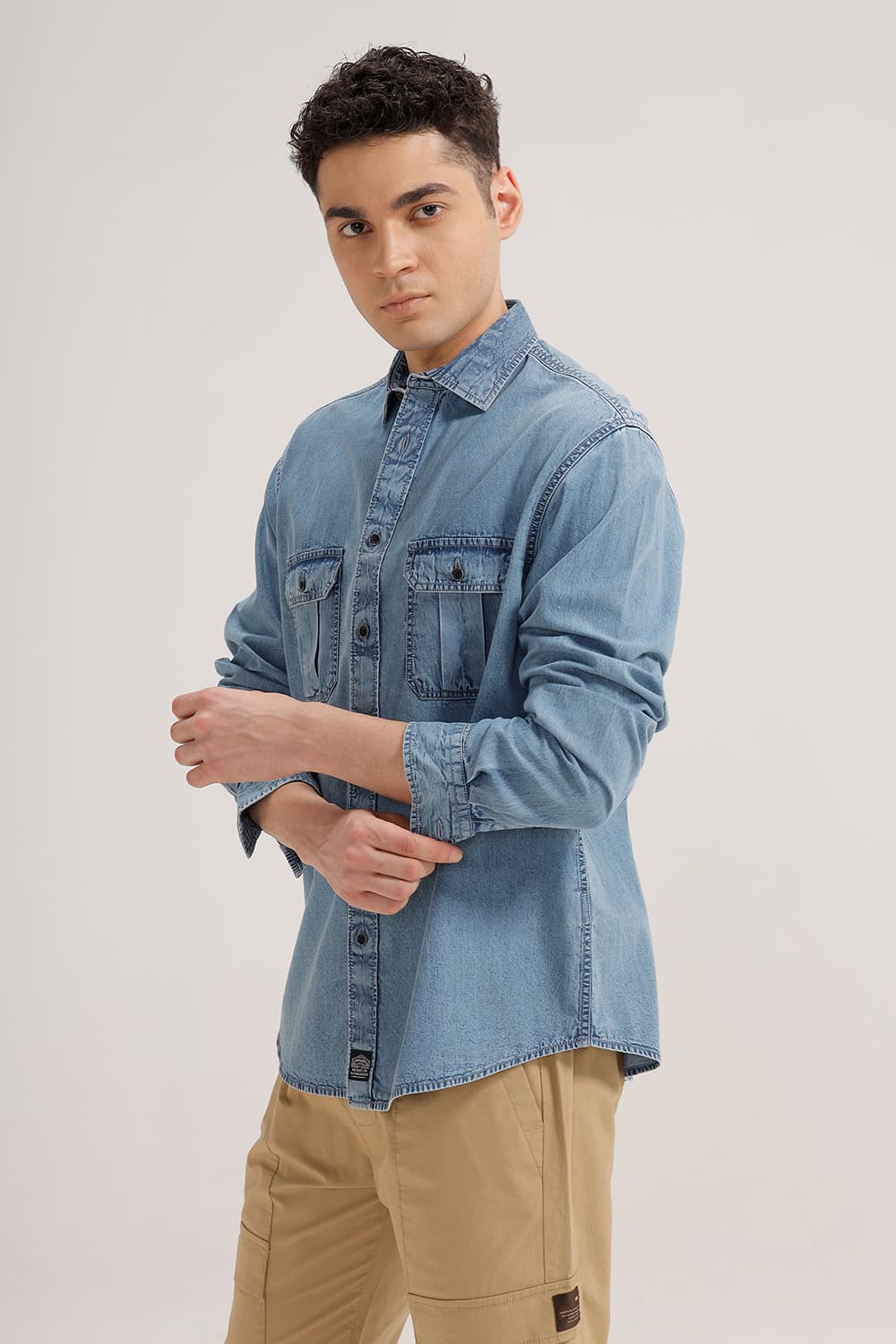 RELAXED FIT INDIGO SHIRT
