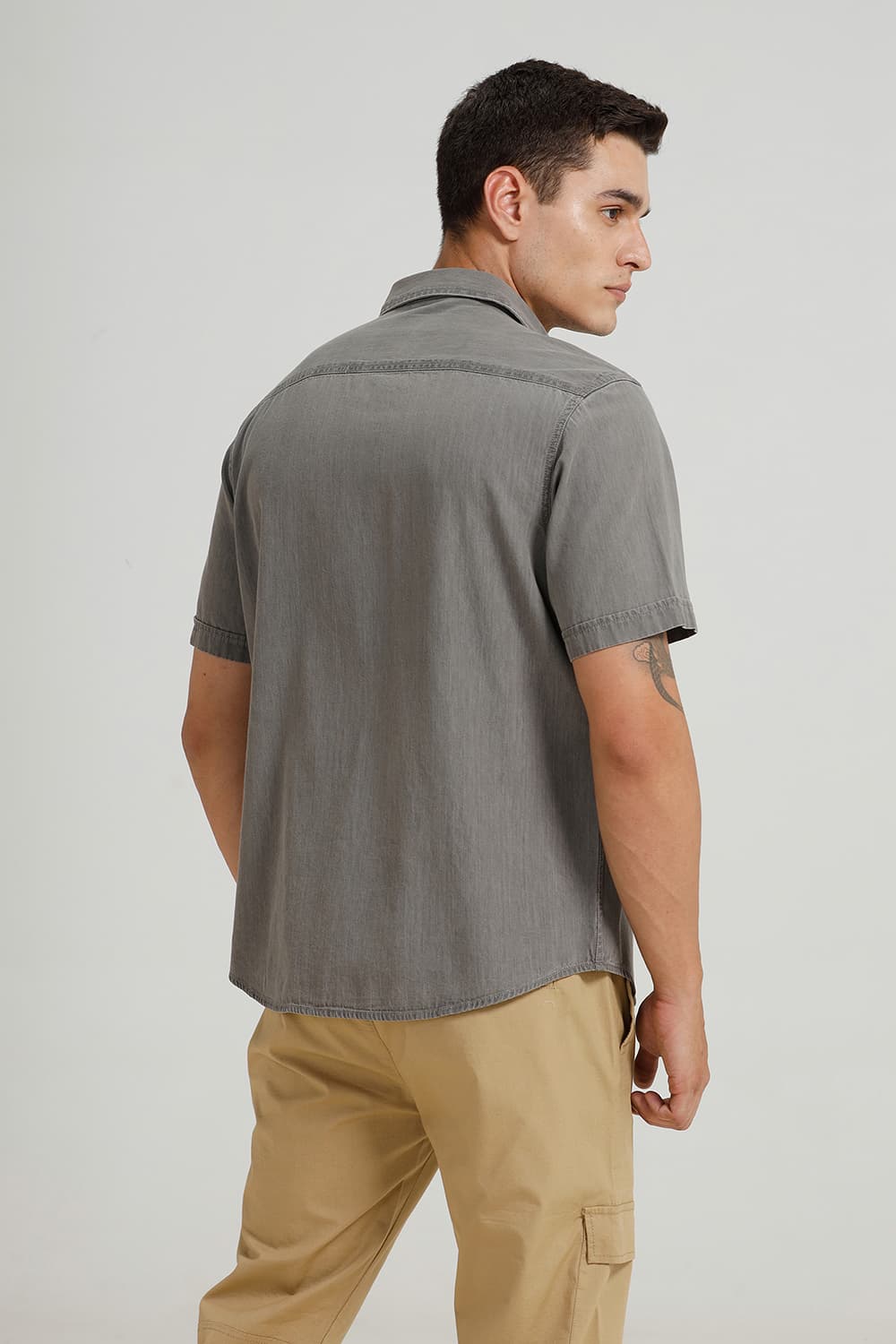 RELAXED FIT COTTON SULPHUR HALFSLEEVES SHIRT