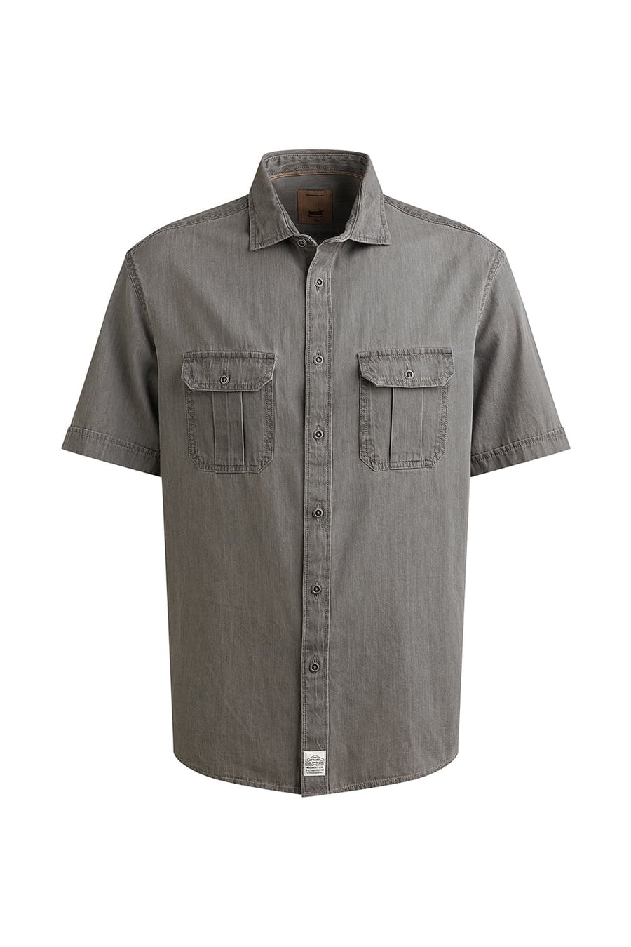 BASICS RELAXED FIT PROFILE GREY COTTON SULPHUR HALFSLEEVES SHIRT