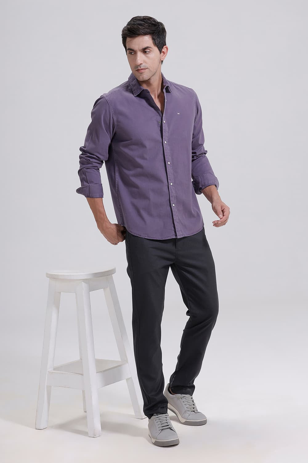 SLIM FIT COTTON TWILL SHIRT