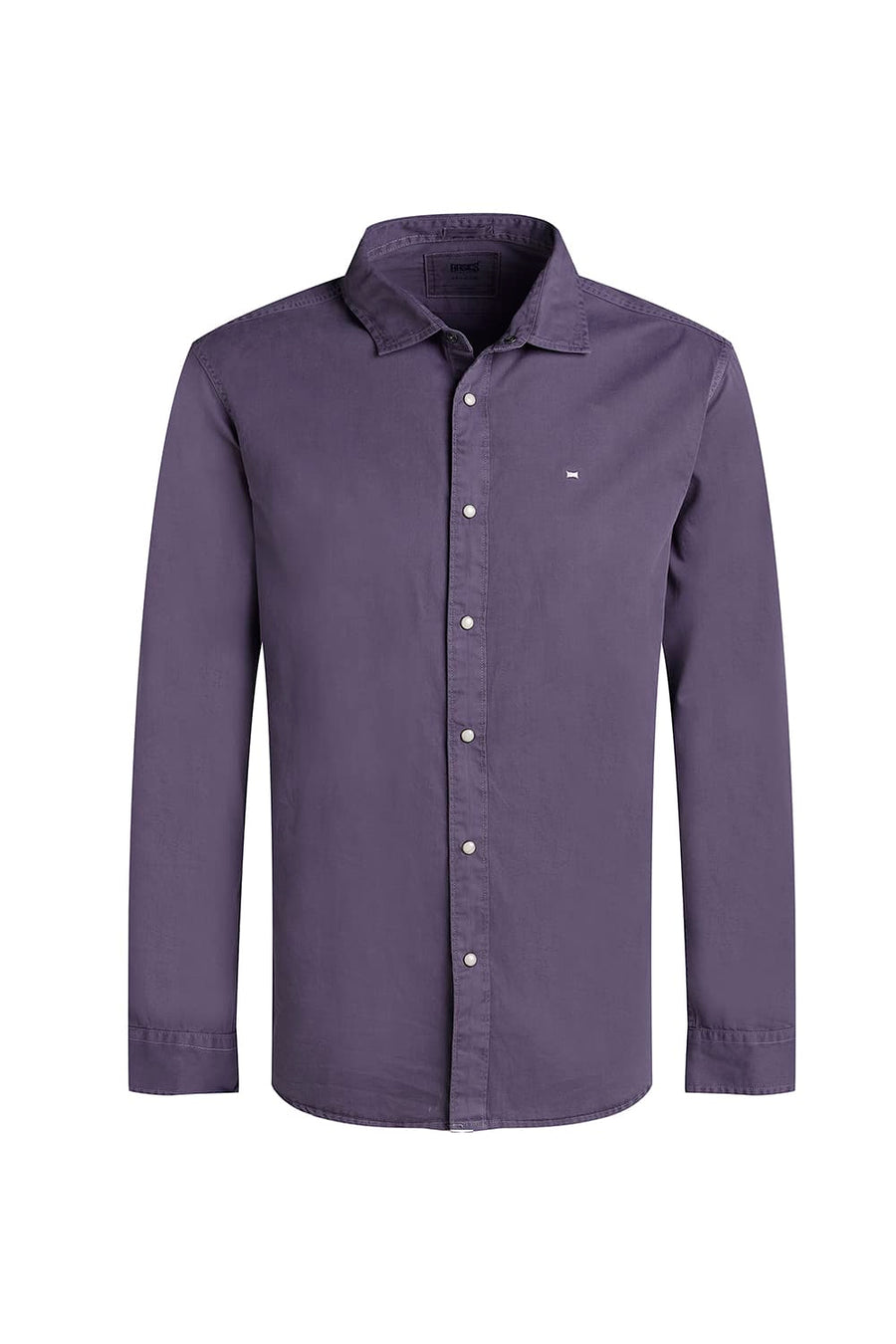 BASICS SLIM FIT PURPLE ASH COTTON TWILL SHIRT