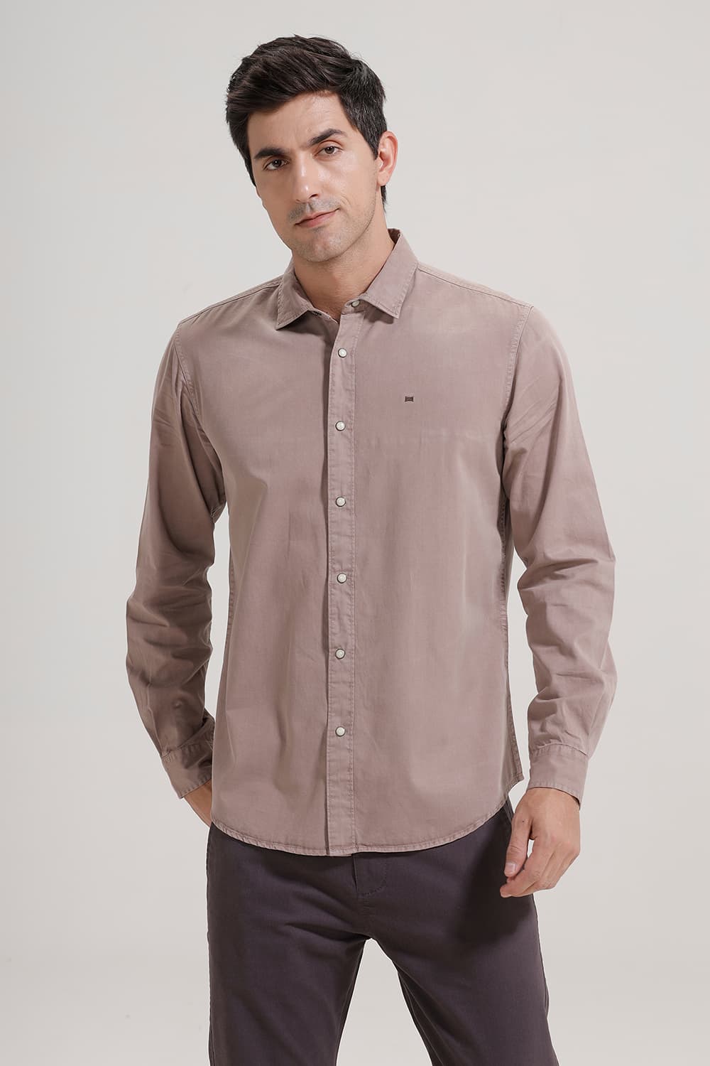 SLIM FIT COTTON TWILL SHIRT