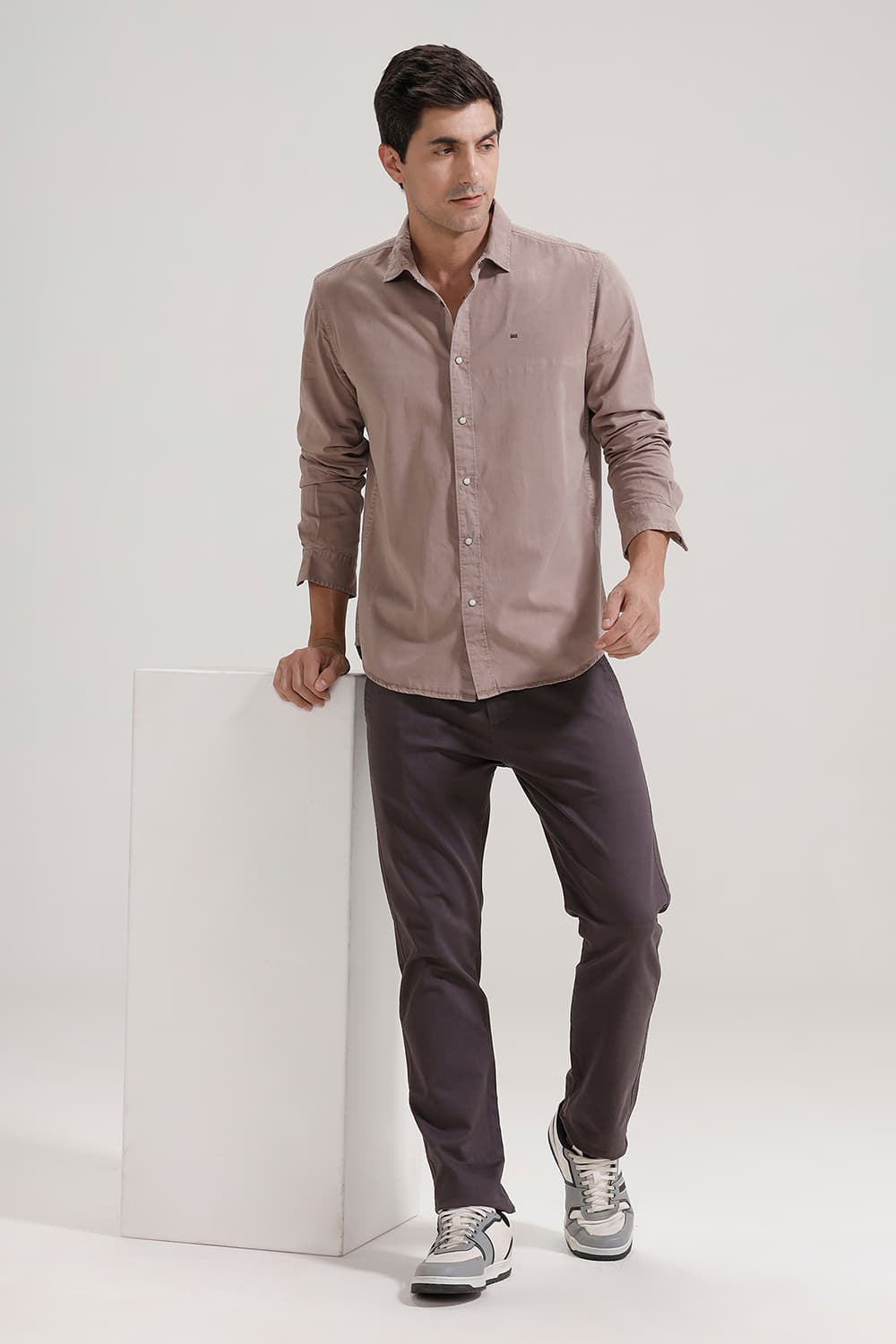 SLIM FIT COTTON TWILL SHIRT