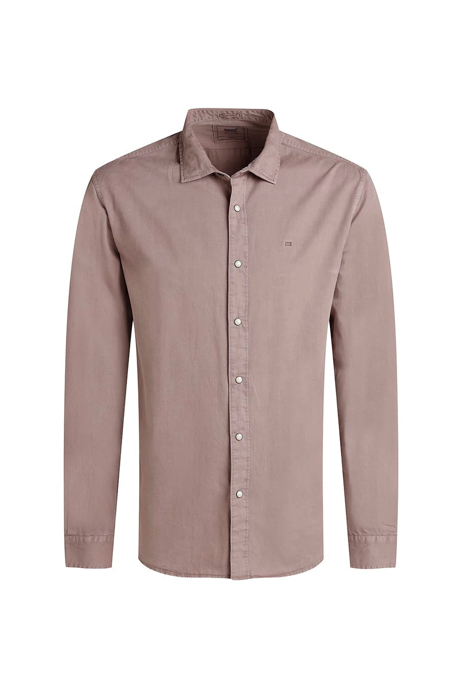 BASICS SLIM FIT MOUNTAIN BROWN COTTON TWILL SHIRT