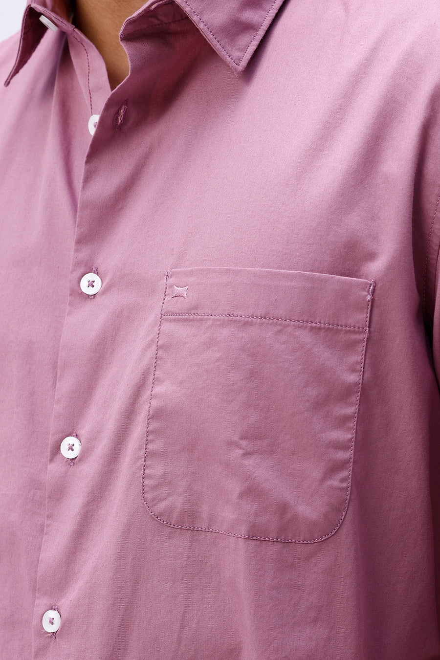 BASICS SLIM FIT GRAPE PINK COTTON TWILL SHIRT