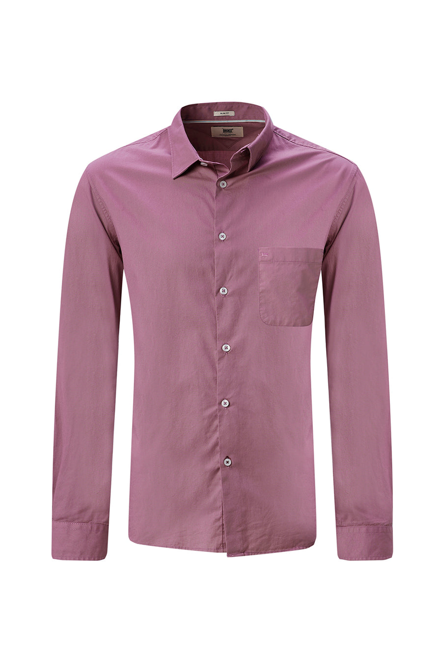 BASICS SLIM FIT GRAPE PINK COTTON TWILL SHIRT