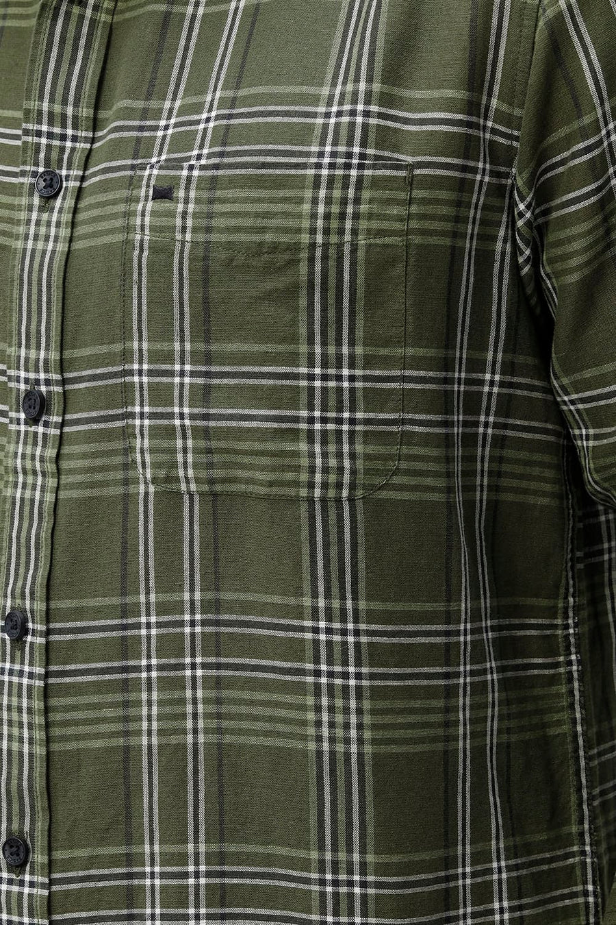 BASICS SLIM FIT TEAL COTTON LINEN CHECKS SHIRT