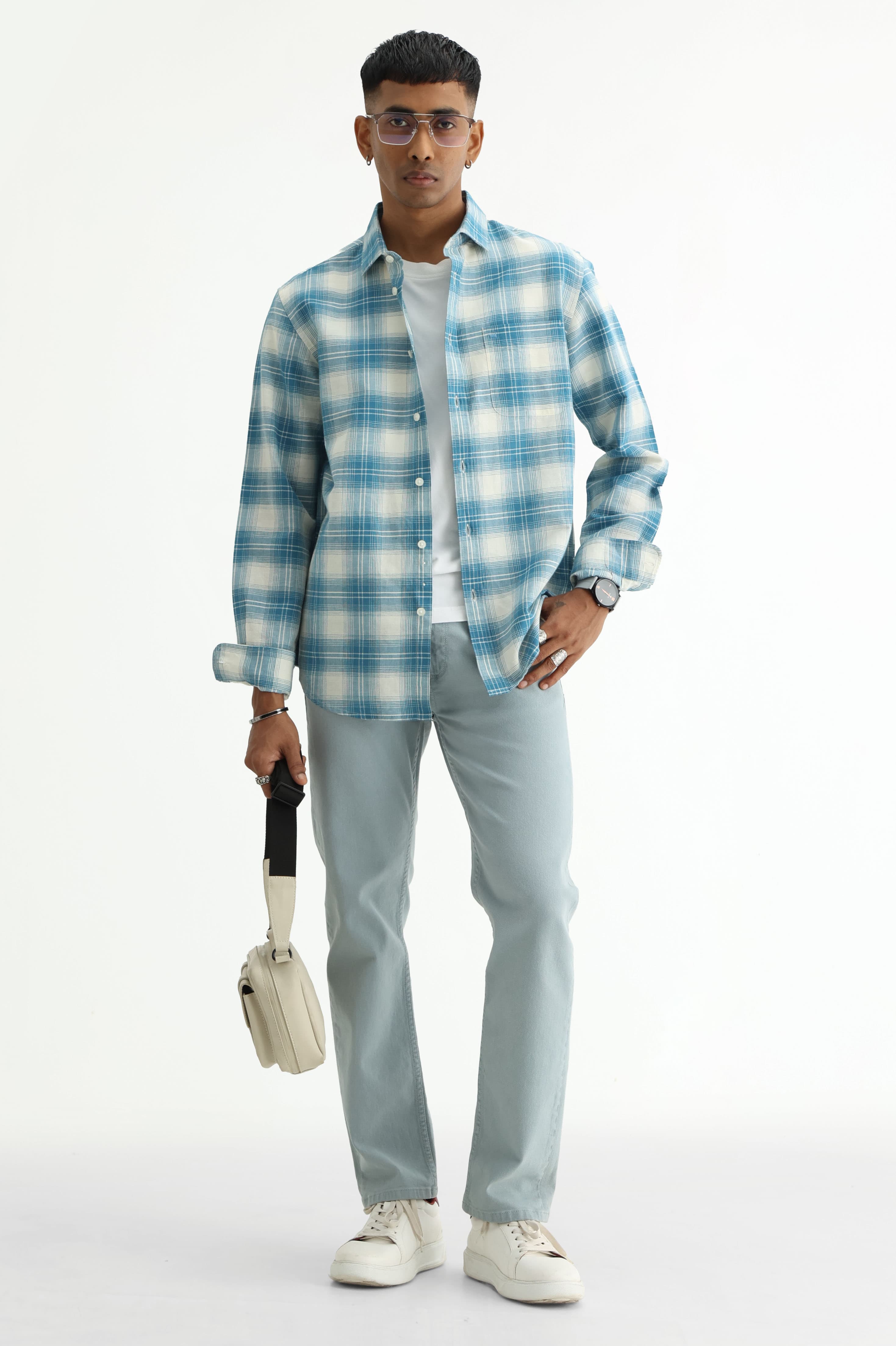 Men's Checked Linen Shirts | Basics