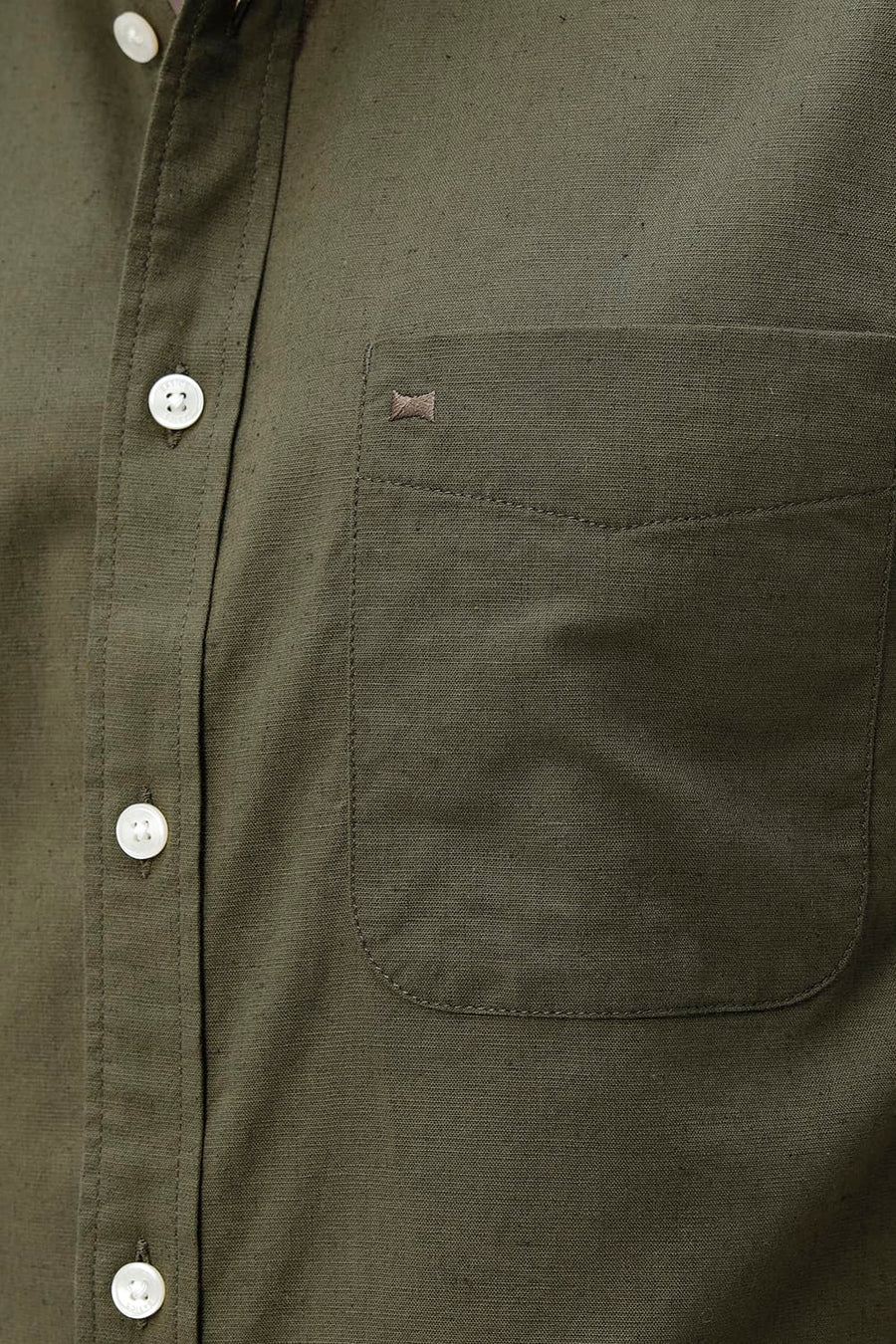 BASICS SLIM FIT BEIGE COTTON LINEN HALFSLEEVES SHIRT