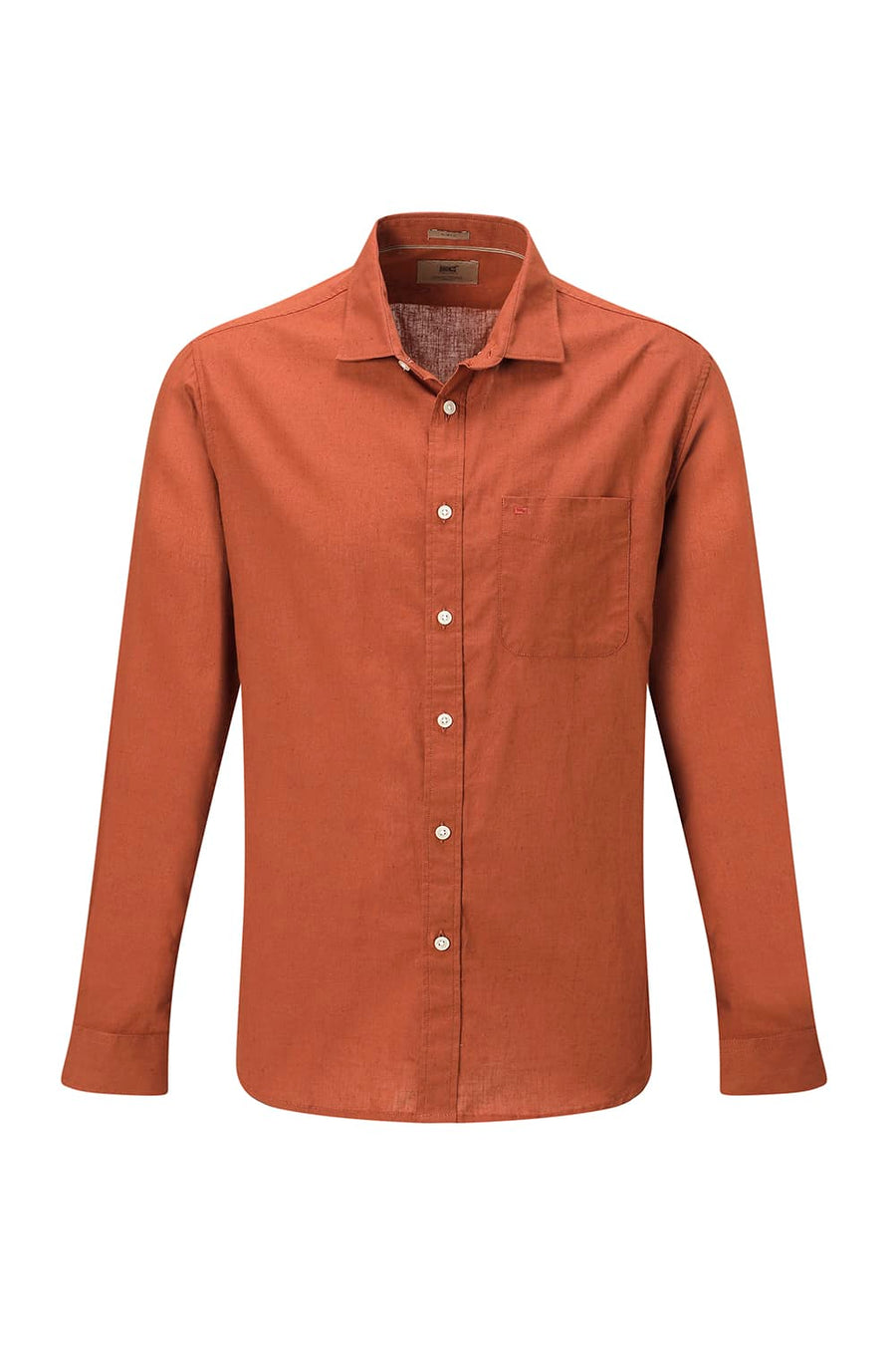 BASICS SLIM FIT WHITE COTTON LINEN SHIRT