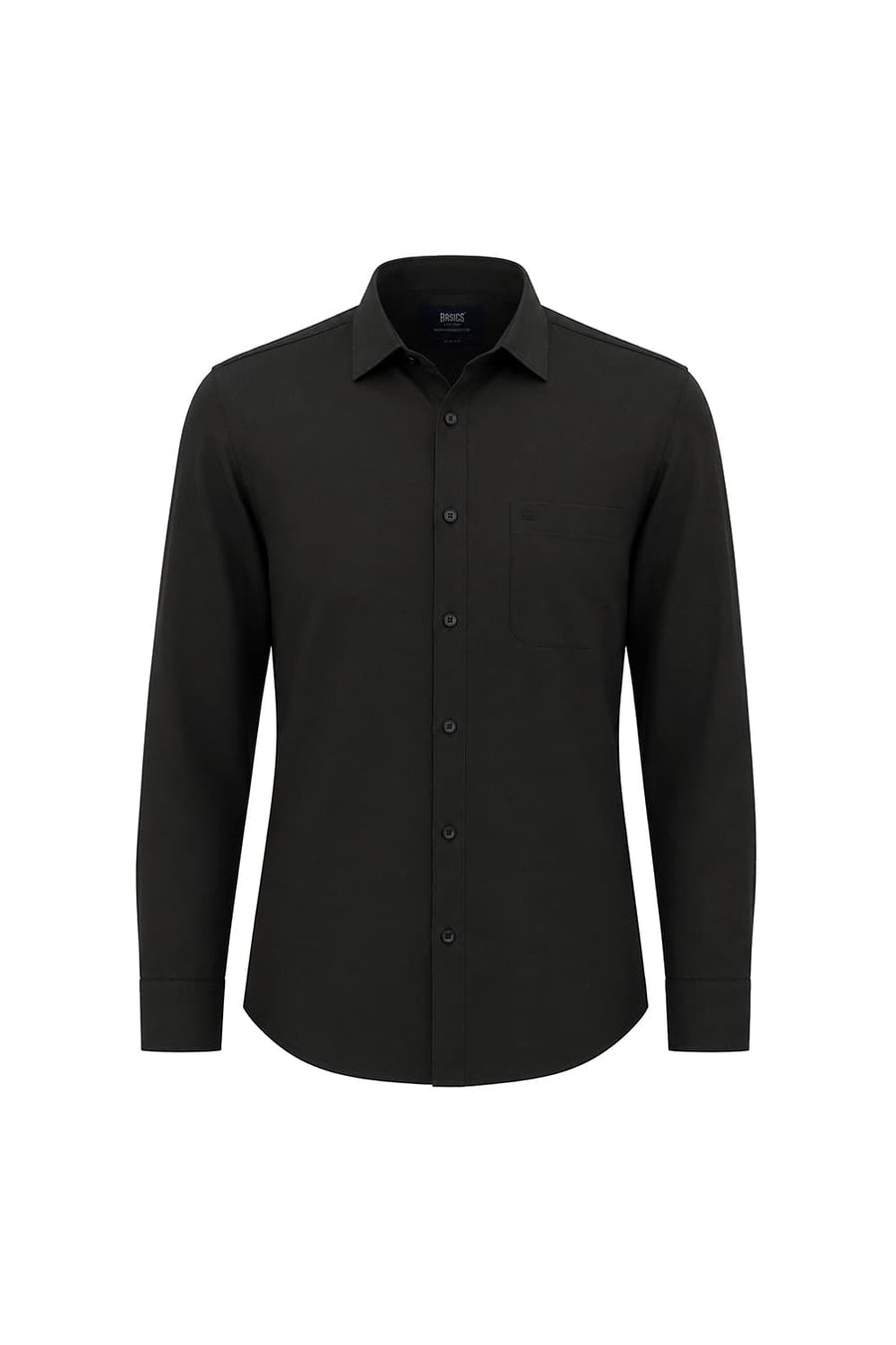 BASICS SLIM FIT COFFEE BROWN COTTON OXFORD SHIRT