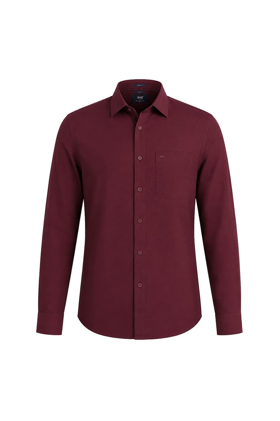 BASICS SLIM FIT GRAPE PURPLE COTTON OXFORD SHIRT