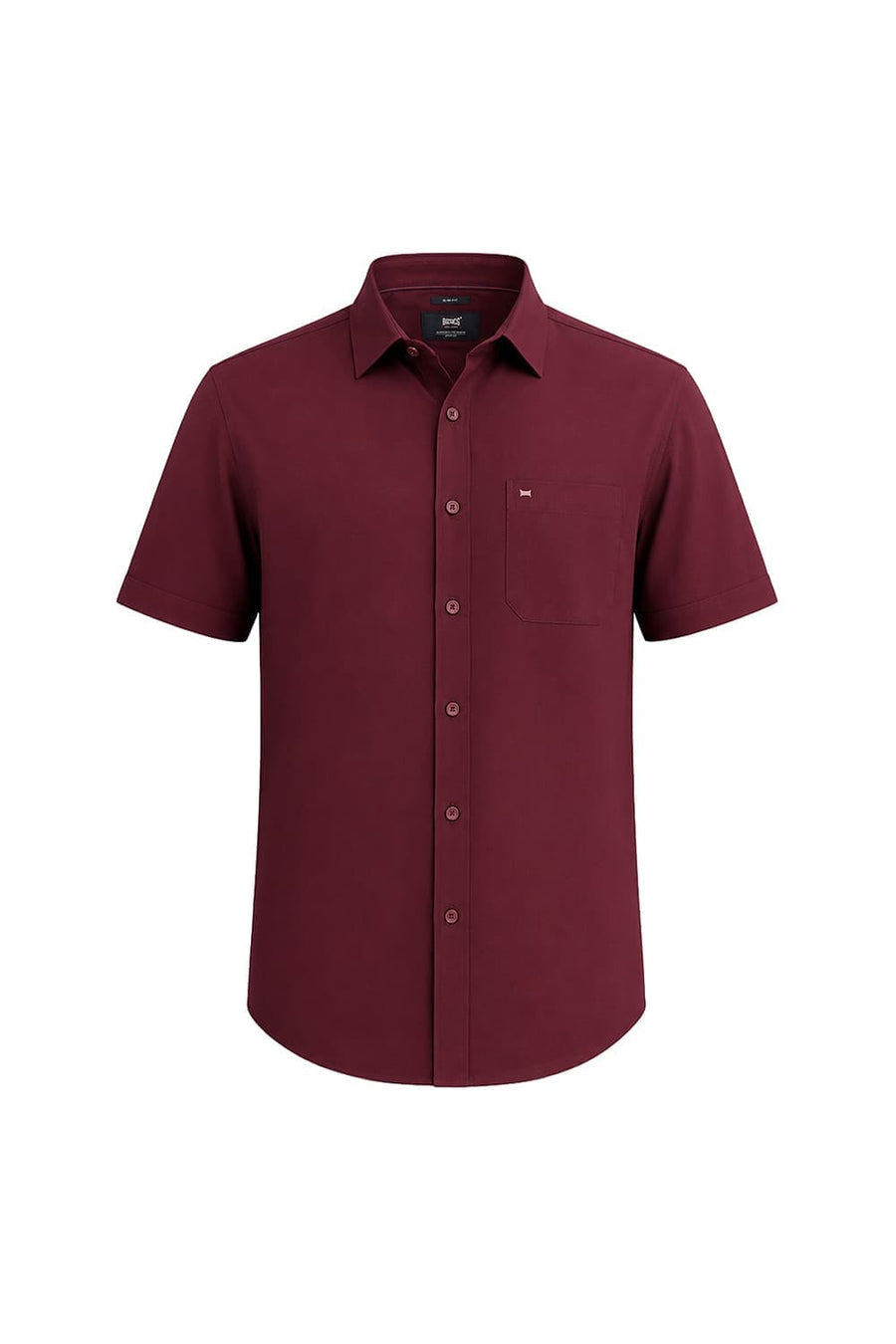BASICS SLIM FIT GRAPE PURPLE COTTON OXFORD HALFSLEEVES SHIRT