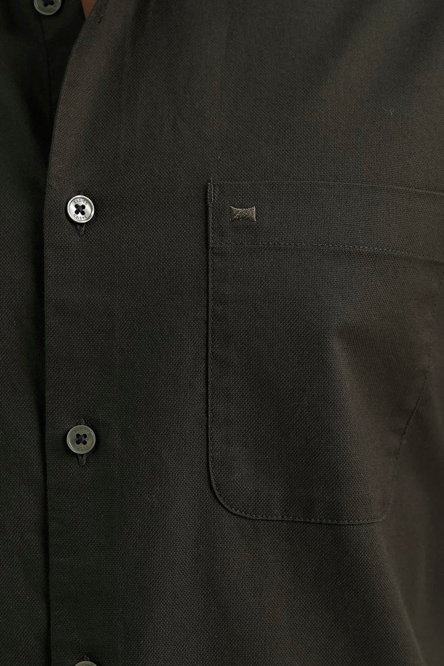 BASICS SLIM FIT ROSIN GREEN COTTON OXFORD SHIRT