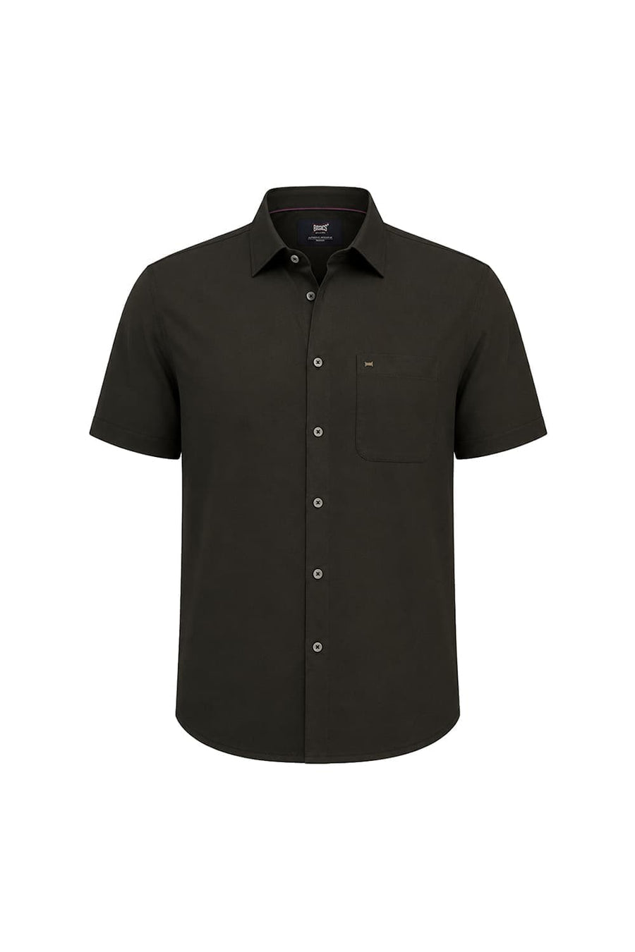 BASICS SLIM FIT ROSIN GREEN COTTON OXFORD HALFSLEEVES SHIRT