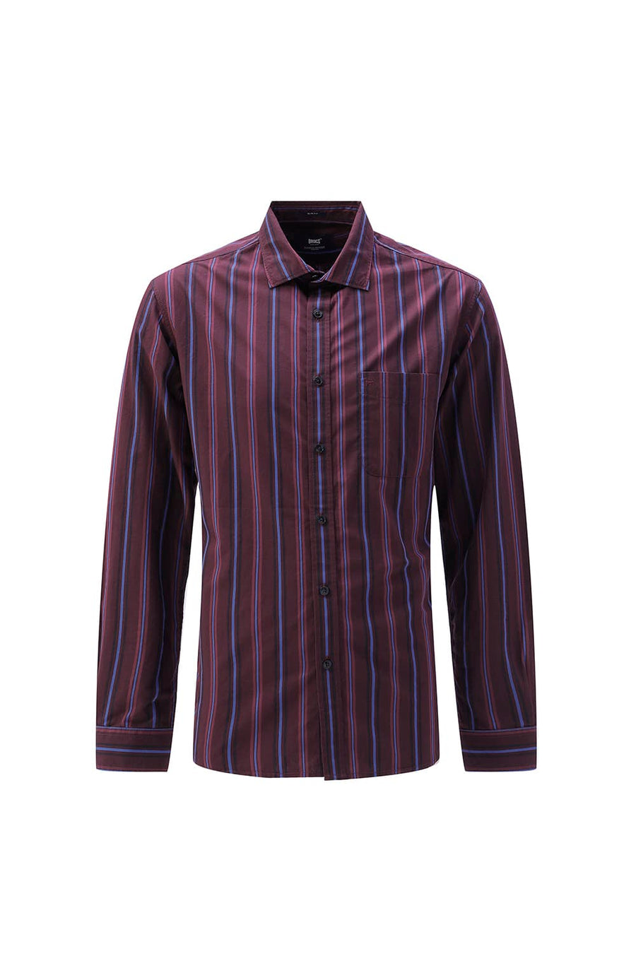 BASICS SLIM FIT NAVY COTTON PLAIN STRIPES SHIRT