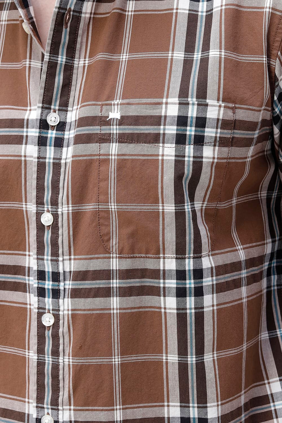 BASICS SLIM FIT DARK GREEN COTTON PLAIN CHECKS SHIRT