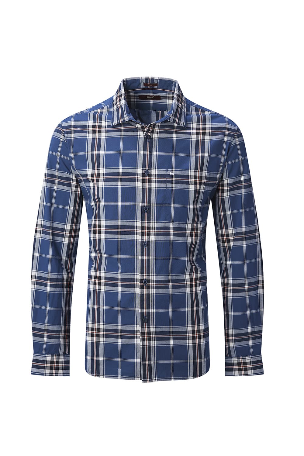 BASICS SLIM FIT DARK GREY COTTON PLAIN CHECKS SHIRT