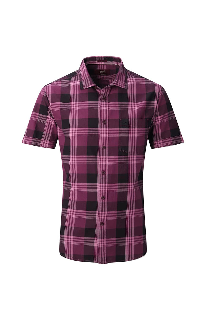 BASICS SLIM FIT LIGHT GREY COTTON TWILL CHECKS HALFSLEEVES SHIRT