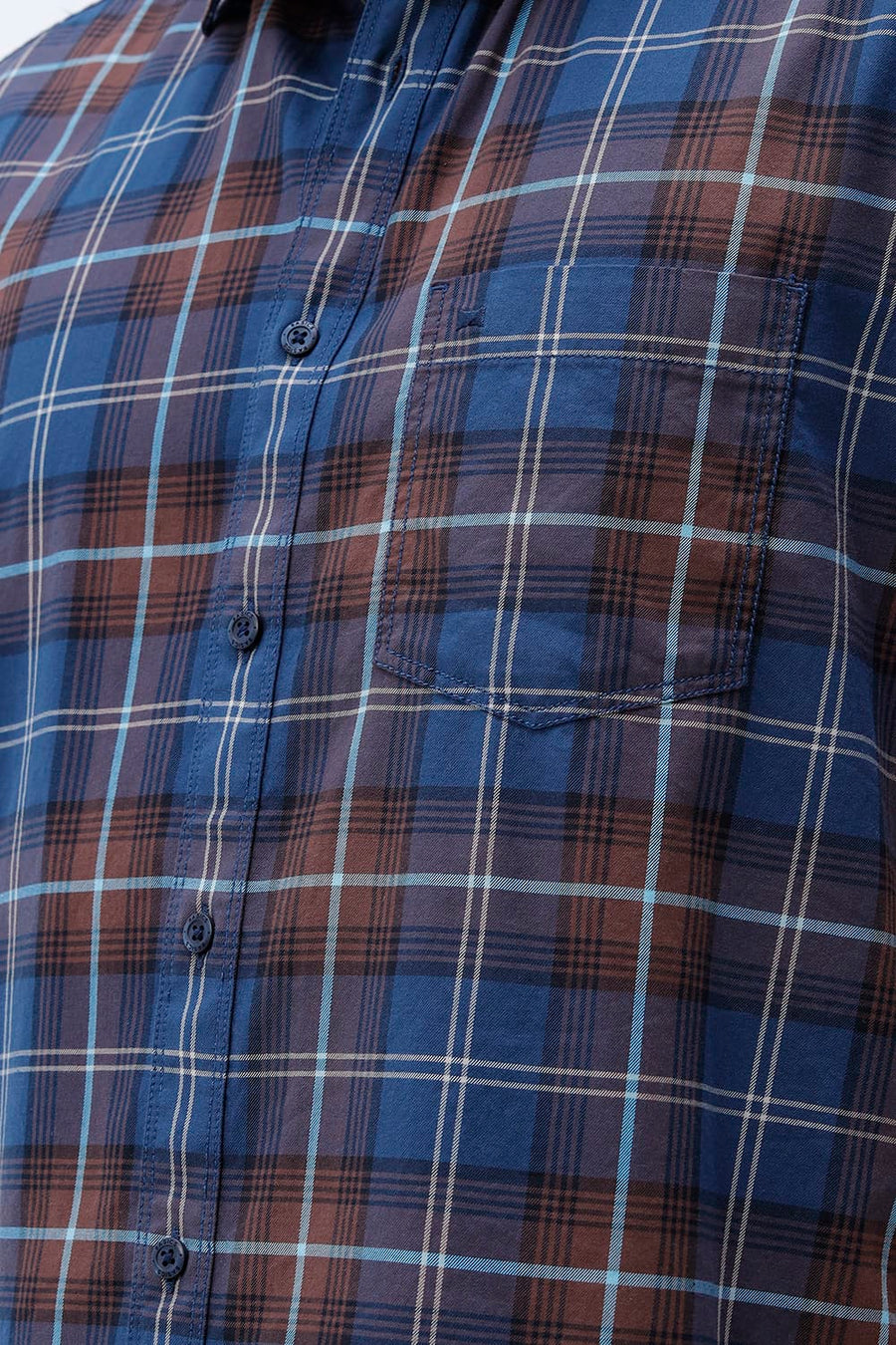 BASICS SLIM FIT LIGHT GREEN COTTON TWILL CHECKS HALFSLEEVES SHIRT