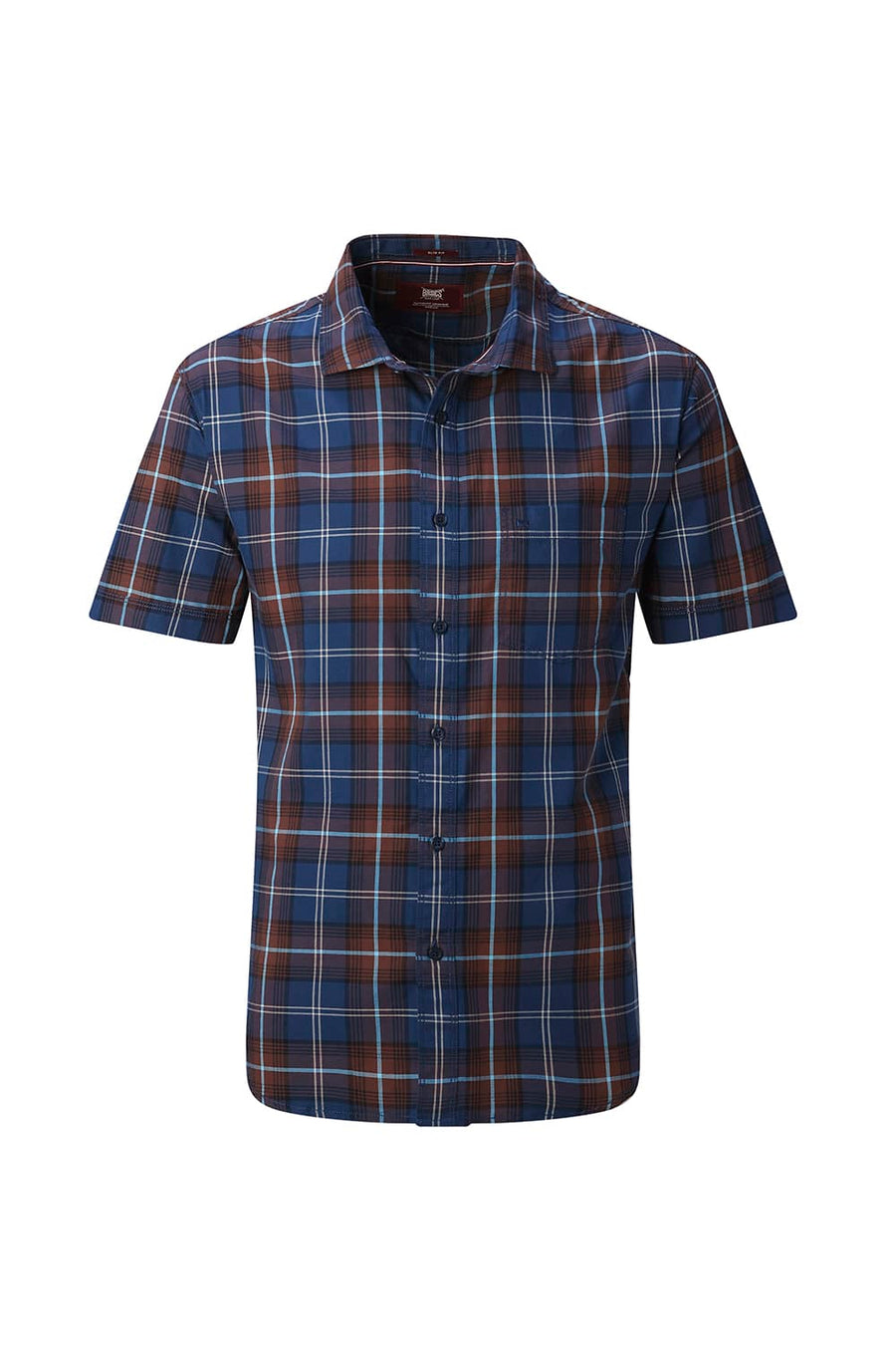 BASICS SLIM FIT LIGHT GREEN COTTON TWILL CHECKS HALFSLEEVES SHIRT