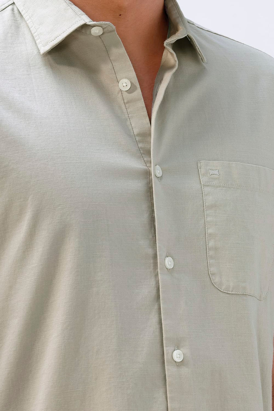 BASICS SLIM FIT NAVY COTTON SLUB DOBBY HALFSLEEVES SHIRT